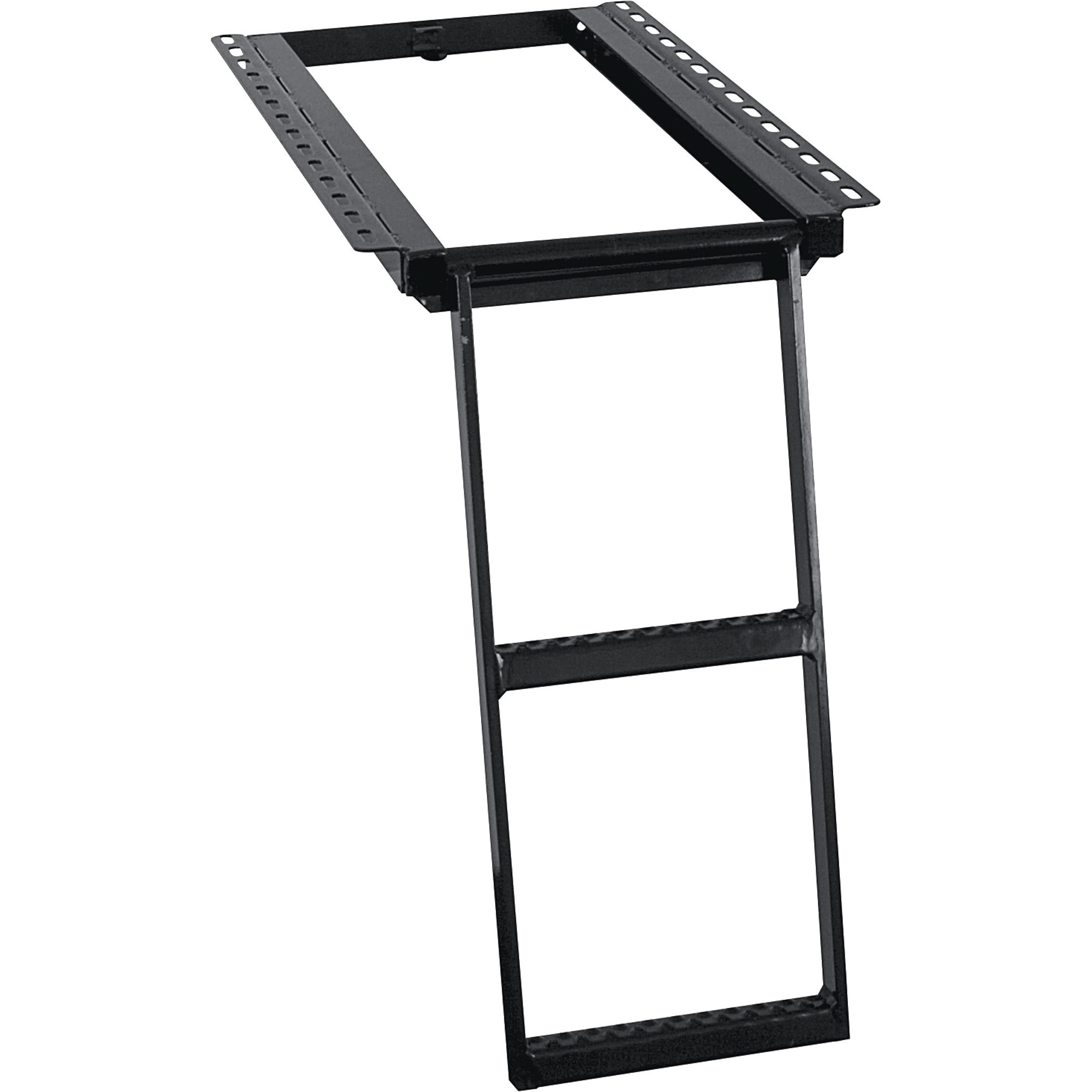 Buyers Products, 2-Rung Black Black Powder-Coated Retractable Truck Step, Step Length 11 in, Step Width 2 in, Retractable, Model# 5232000